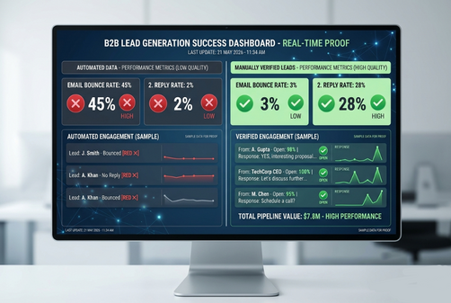 Manual B2B data research vs automated lead lists comparison 2026 - verified leads deliver higher reply rates